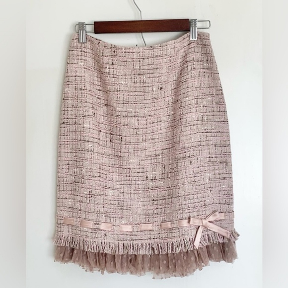 💟 JON Pink Tweed Skirt* Barbiecore